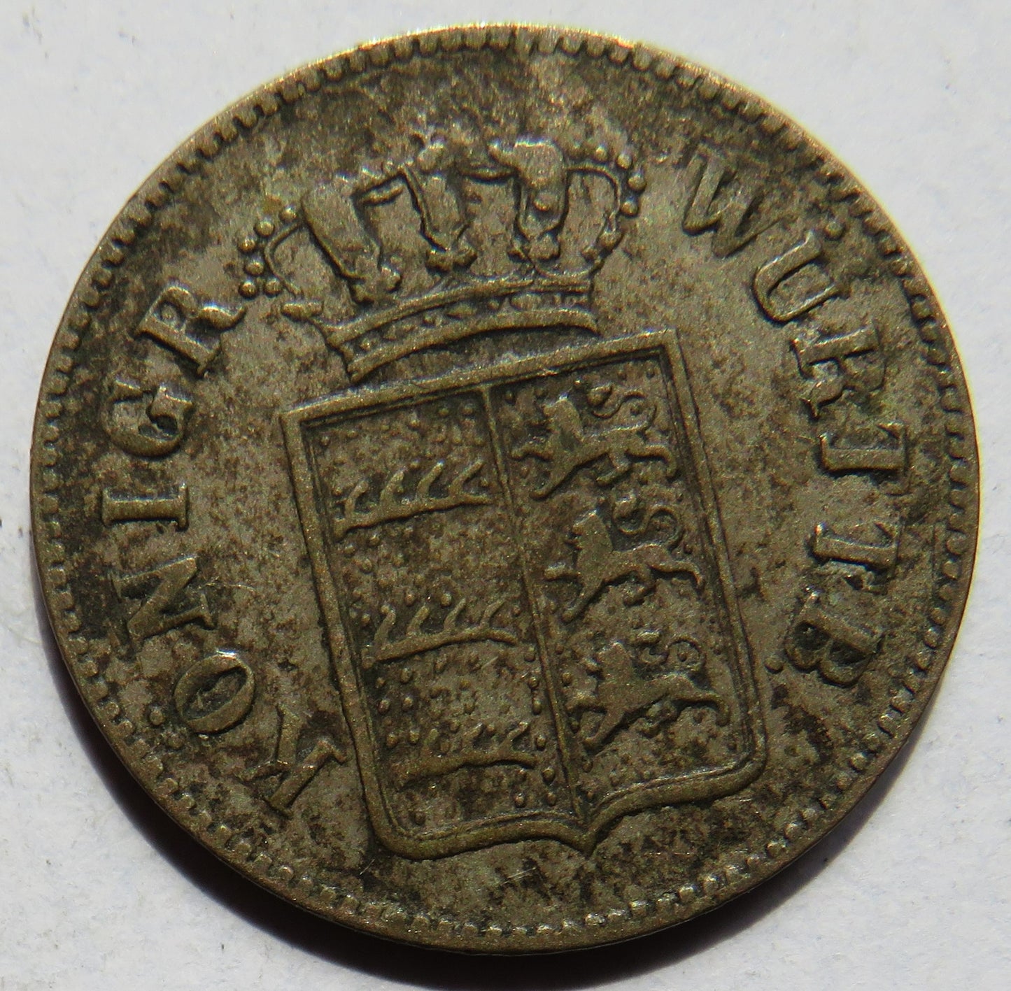 1846 German States Wurttemberg 6 Kreuzer Coin