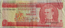 Load image into Gallery viewer, Central Bank of Barbados $1 One Dollar Banknote
