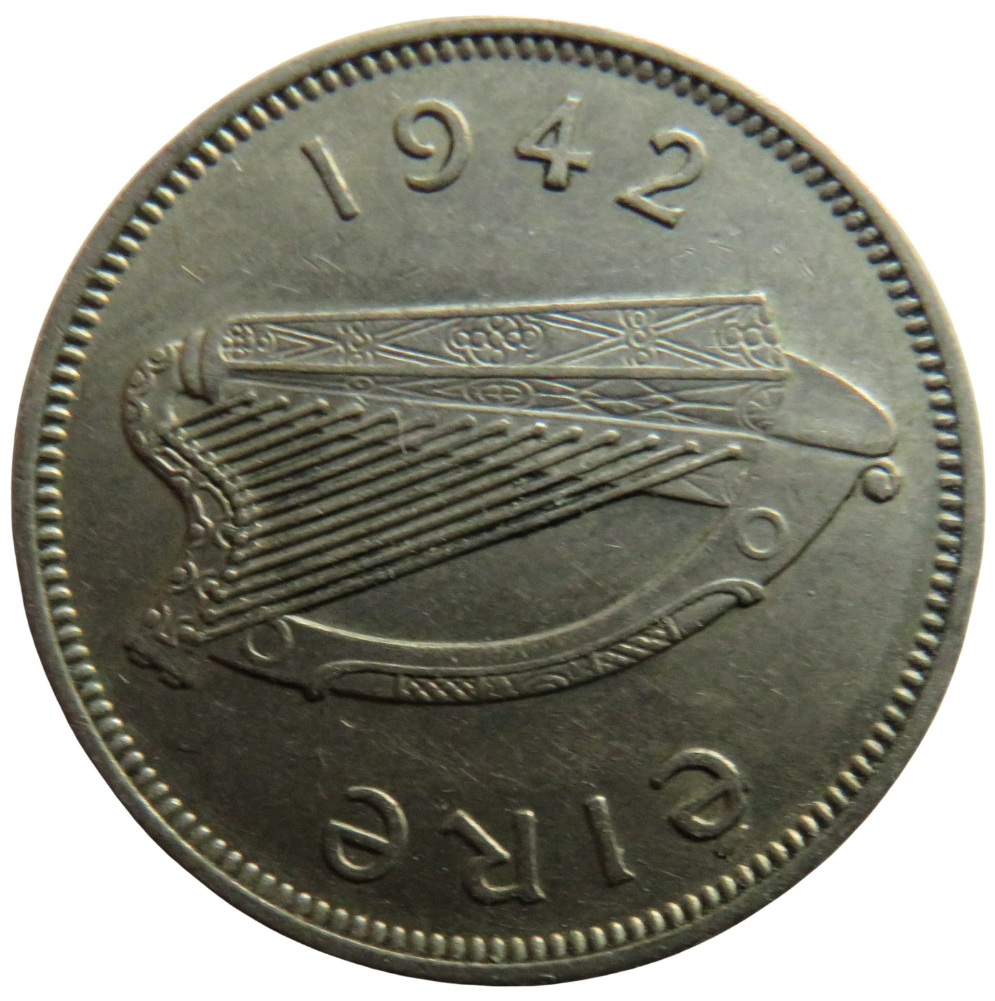 1942 Ireland Eire Sixpence Coin