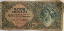 Load image into Gallery viewer, 1945 Hungary 1000 Pengo Banknote
