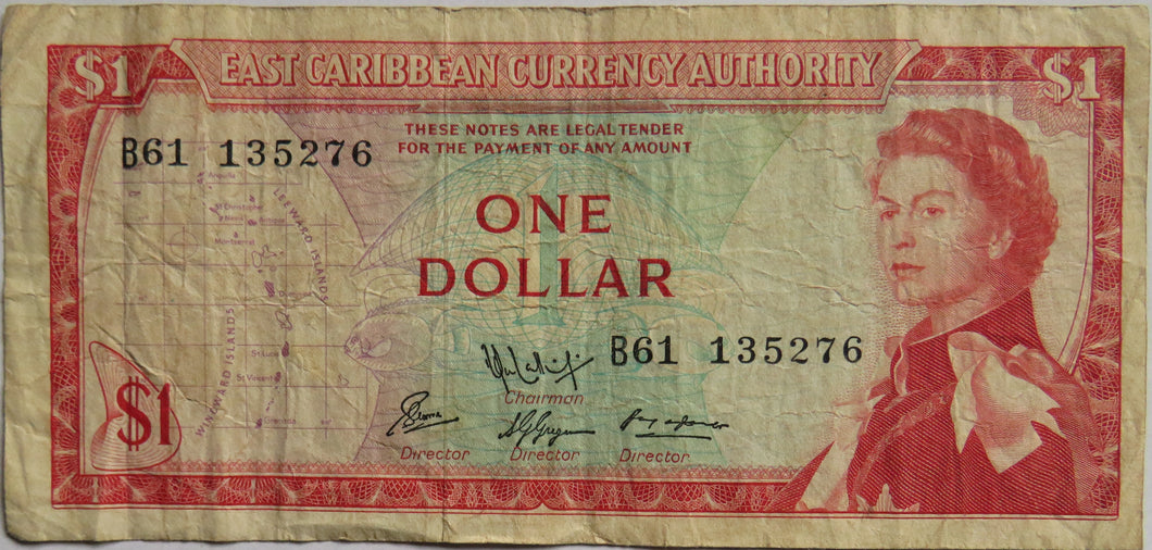 East Caribbean Currency Authority $1 One Dollar Banknote