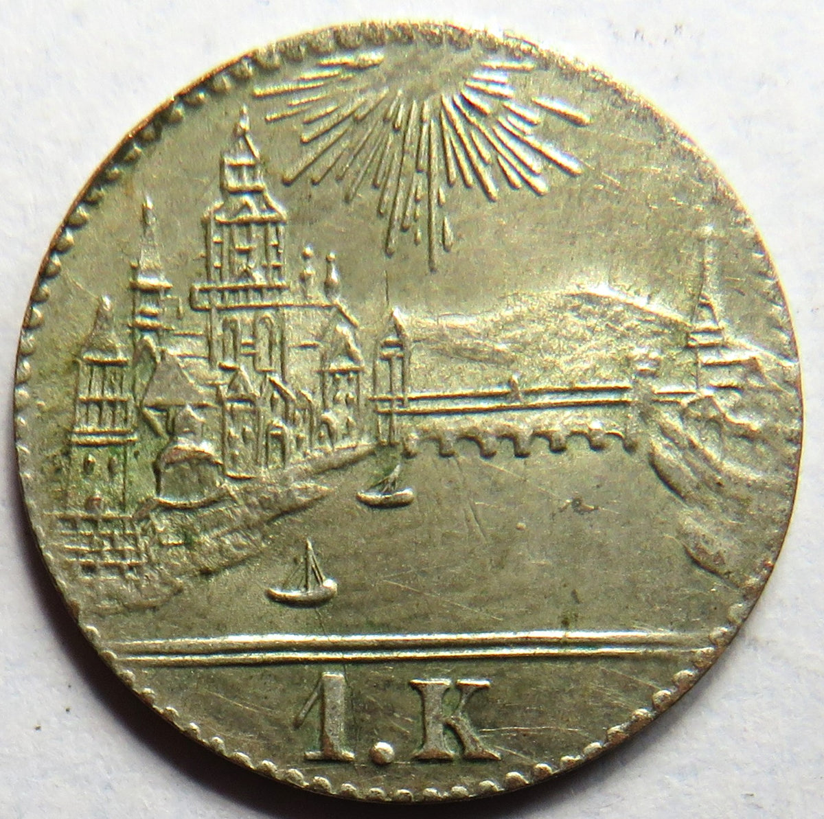 1839 German States Frankfurt Kreuzer Small Coin In High Grade image 3