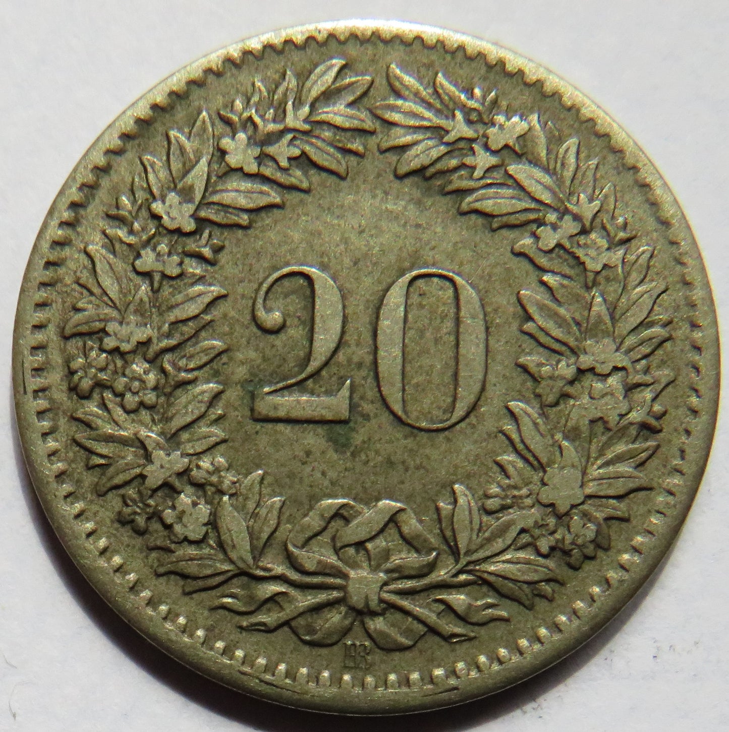 1850-BB Switzerland 20 Rappen Coin