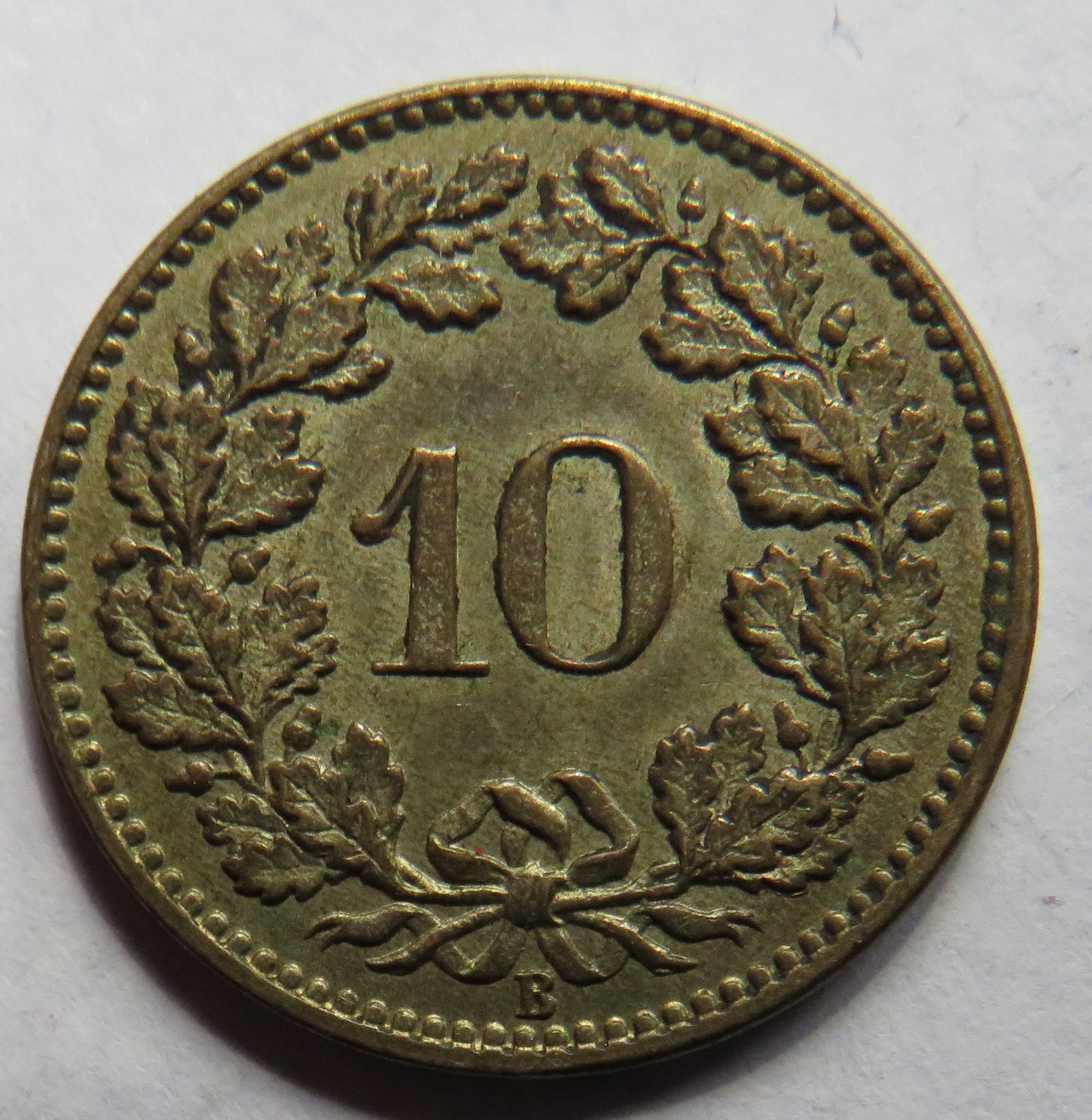 1871-B Switzerland 10 Rappen Coin