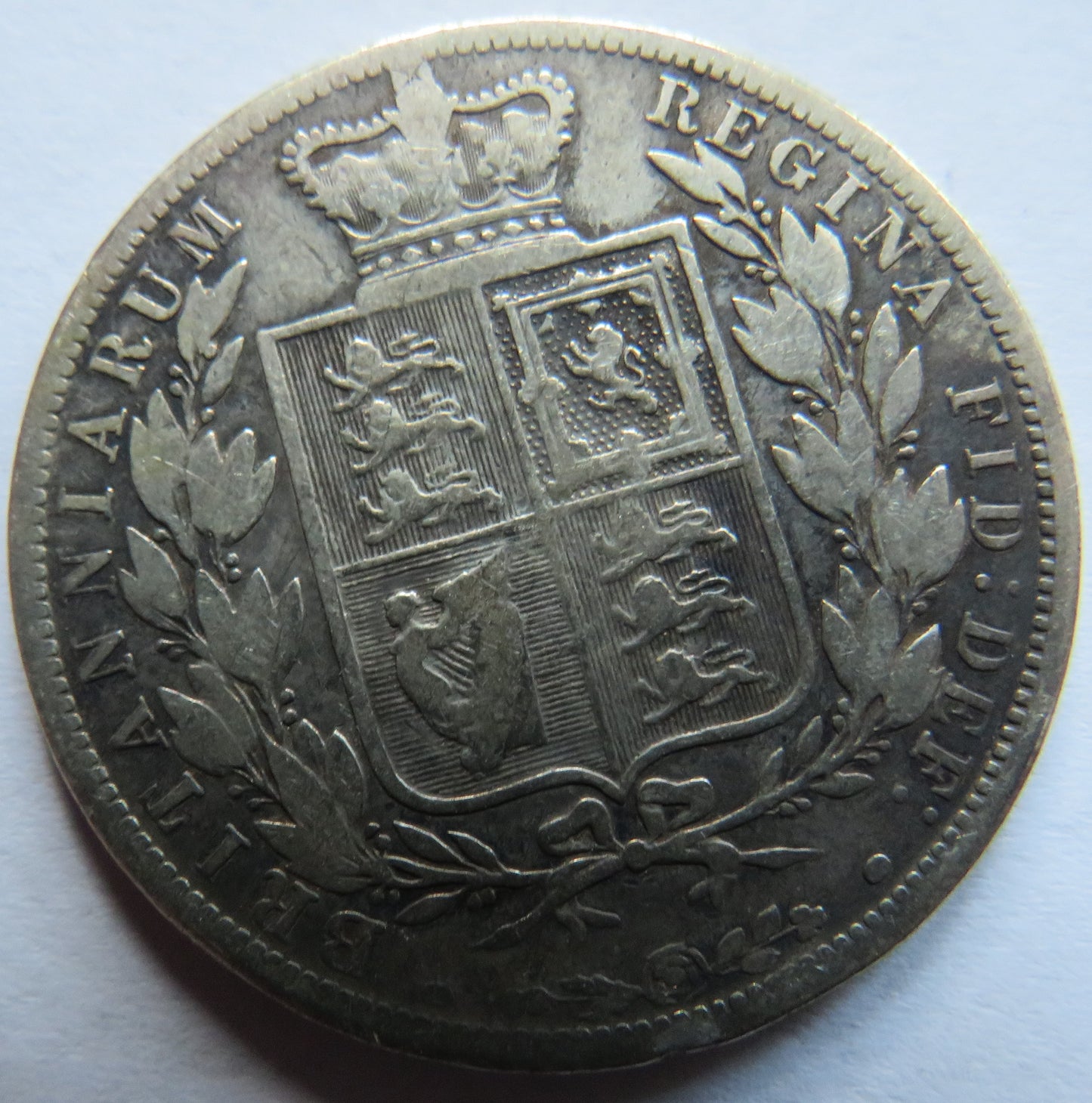 1886 Queen Victoria Young Head Silver Halfcrown Coin - Great Britain