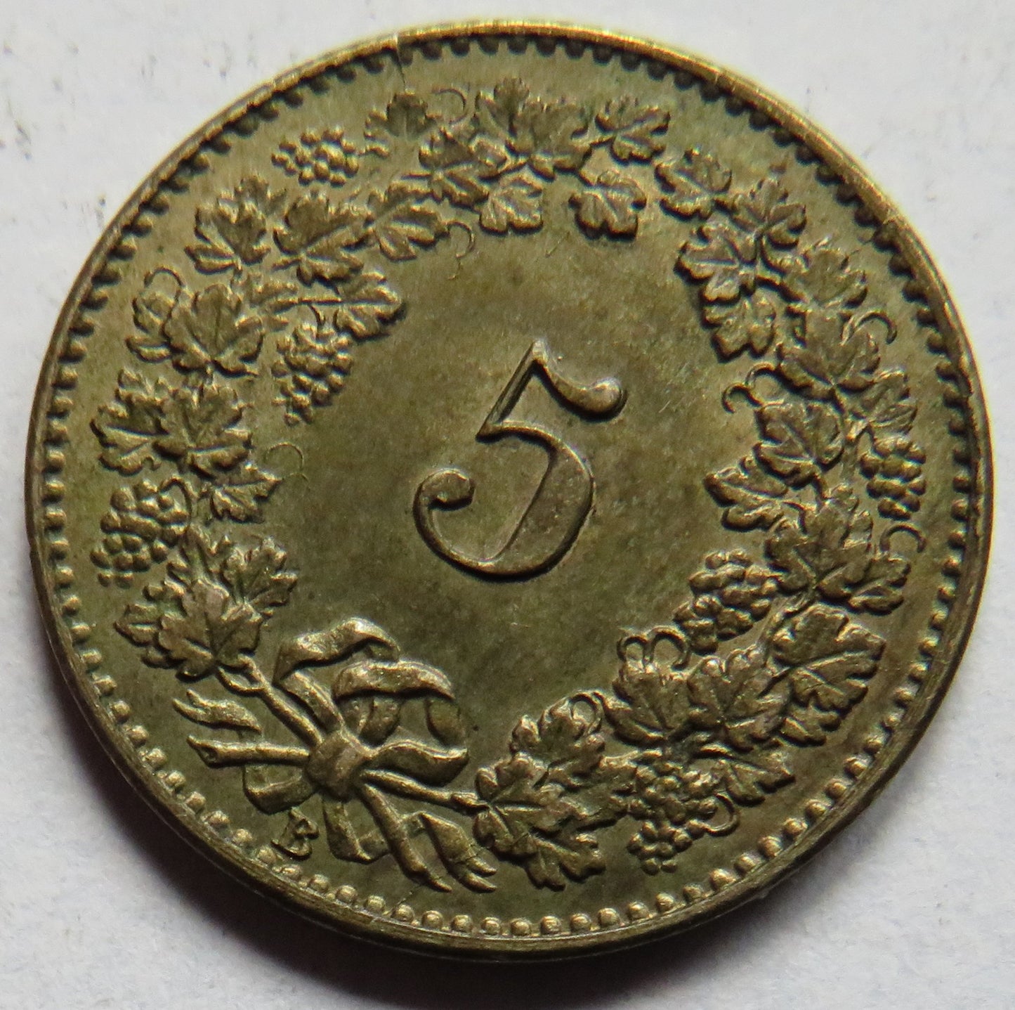 1872 Switzerland 5 Rappen Coin In High Grade