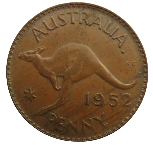 1952 King George VI Australia One Penny Coin