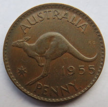 Load image into Gallery viewer, 1955 Queen Elizabeth II Australia One Penny Coin
