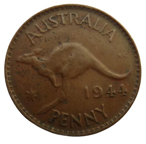 1944 King George VI Australia One Penny Coin