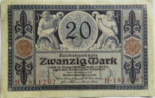 Load image into Gallery viewer, 1915 Germany 20 Mark Banknote

