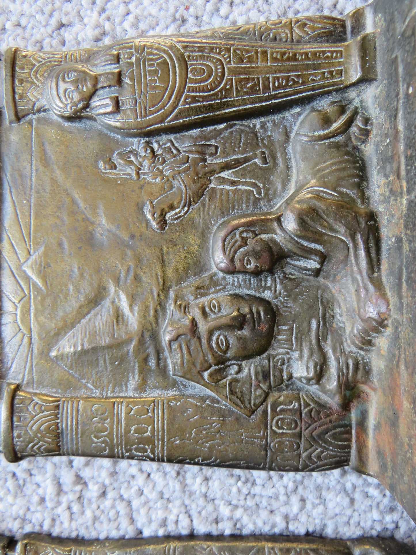 Vintage Pair Of Egyptian Bronze Bookends Tourist Pieces