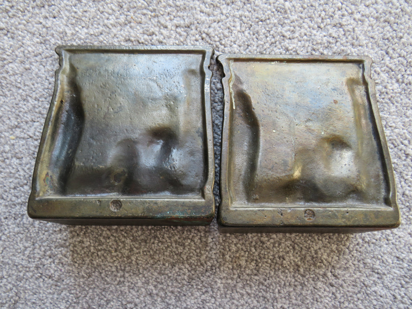 Vintage Pair Of Egyptian Bronze Bookends Tourist Pieces