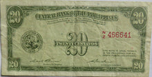 Load image into Gallery viewer, 1949 Central Bank of the Philippines 20 Centavos Banknote
