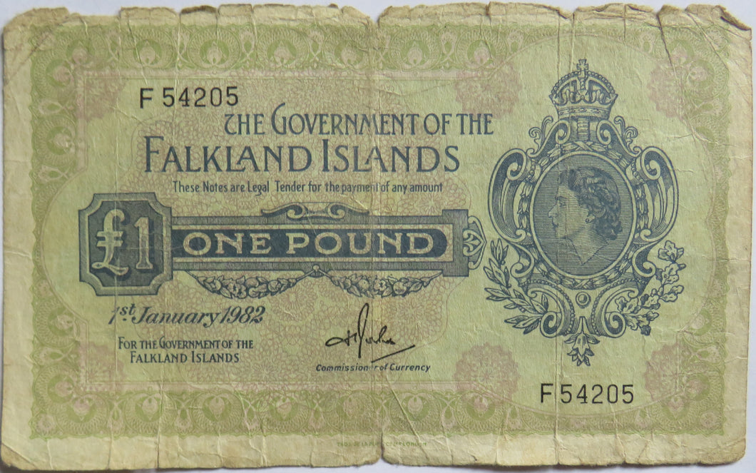 1982 Falkland Islands £1 One Pound Banknote