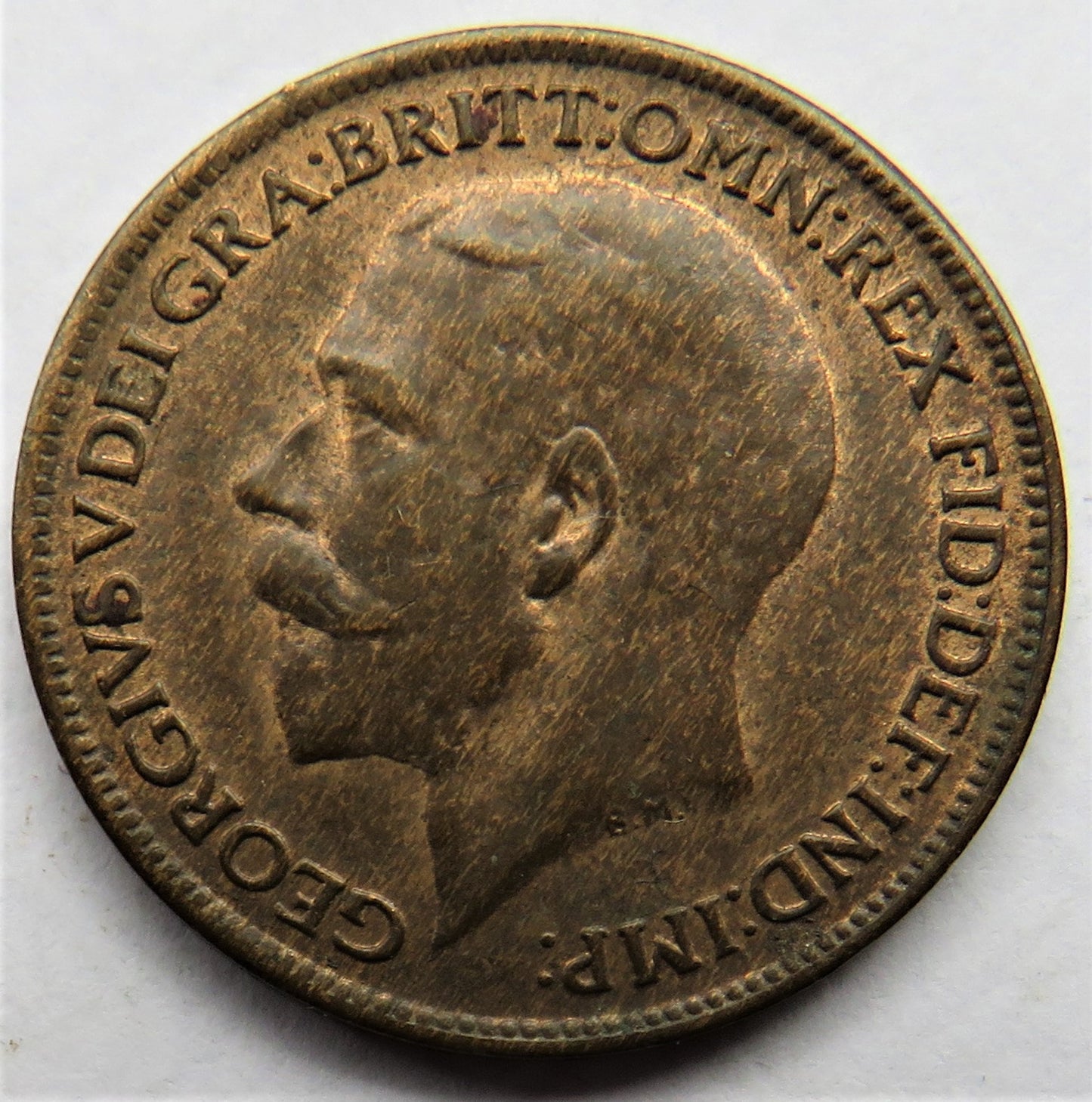 1919 King George V Farthing Coin - Great Britain