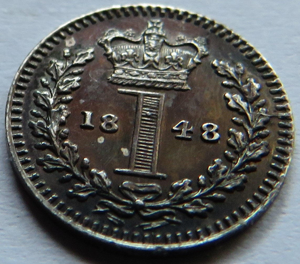 1848 Queen Victoria Silver Maundy Penny Small Coin