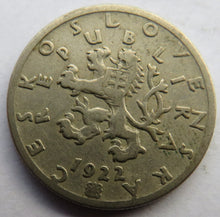 Load image into Gallery viewer, 1922 Czechoslovakia 50 Haleru Coin
