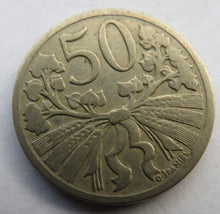 Load image into Gallery viewer, 1922 Czechoslovakia 50 Haleru Coin
