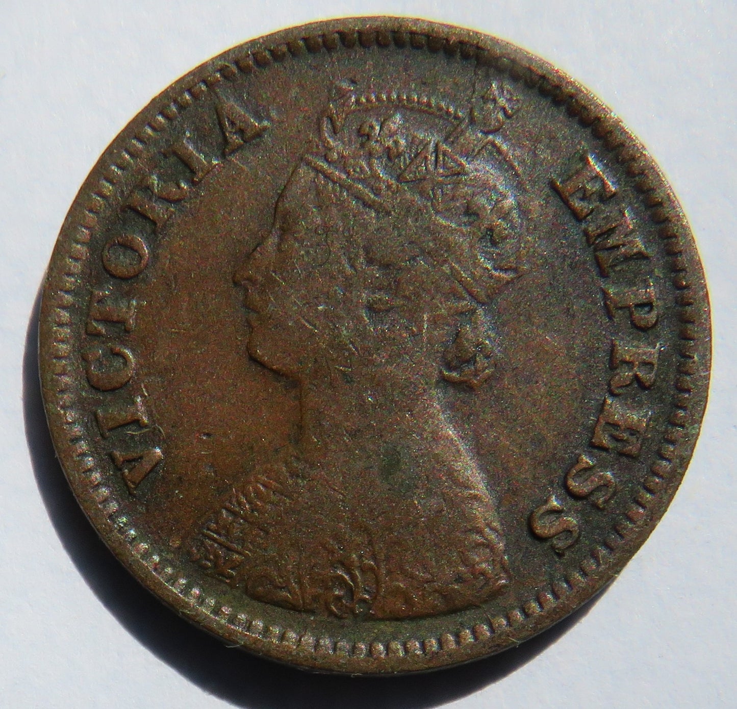 1901 Queen Victoria India 1/2 Pice Coin