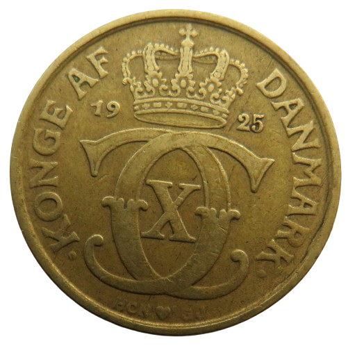 1925 Denmark One Krone Coin