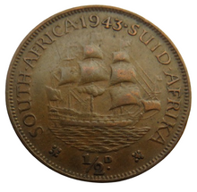 Load image into Gallery viewer, 1943 King George VI South Africa Halfpenny Coin
