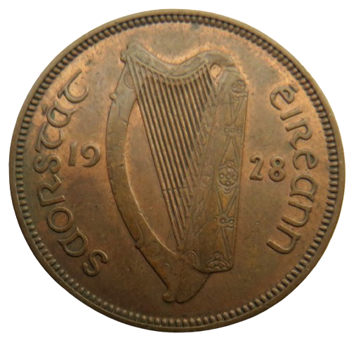 1928 Ireland Halfpenny Coin In Higher Grade