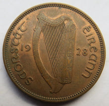 Load image into Gallery viewer, 1928 Ireland Halfpenny Coin In Higher Grade
