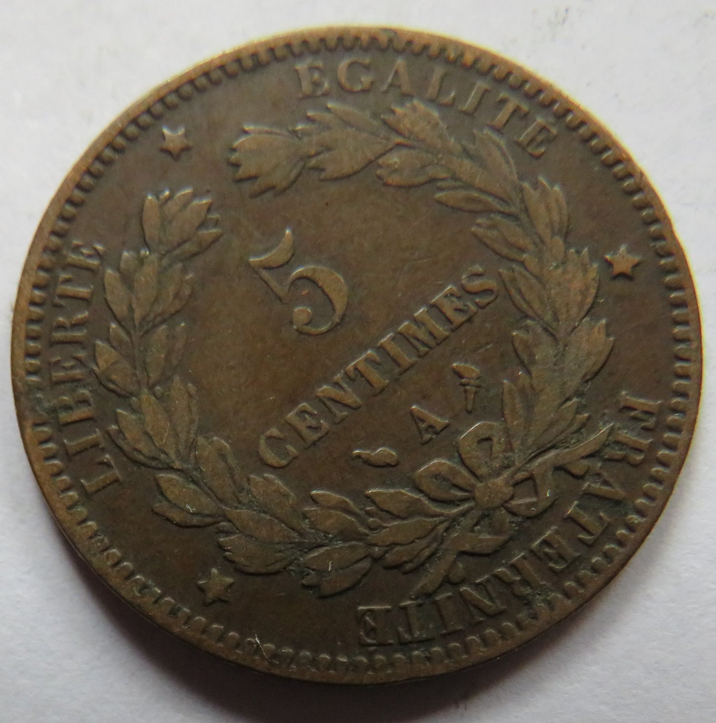 1897-A France 5 Centimes Coin