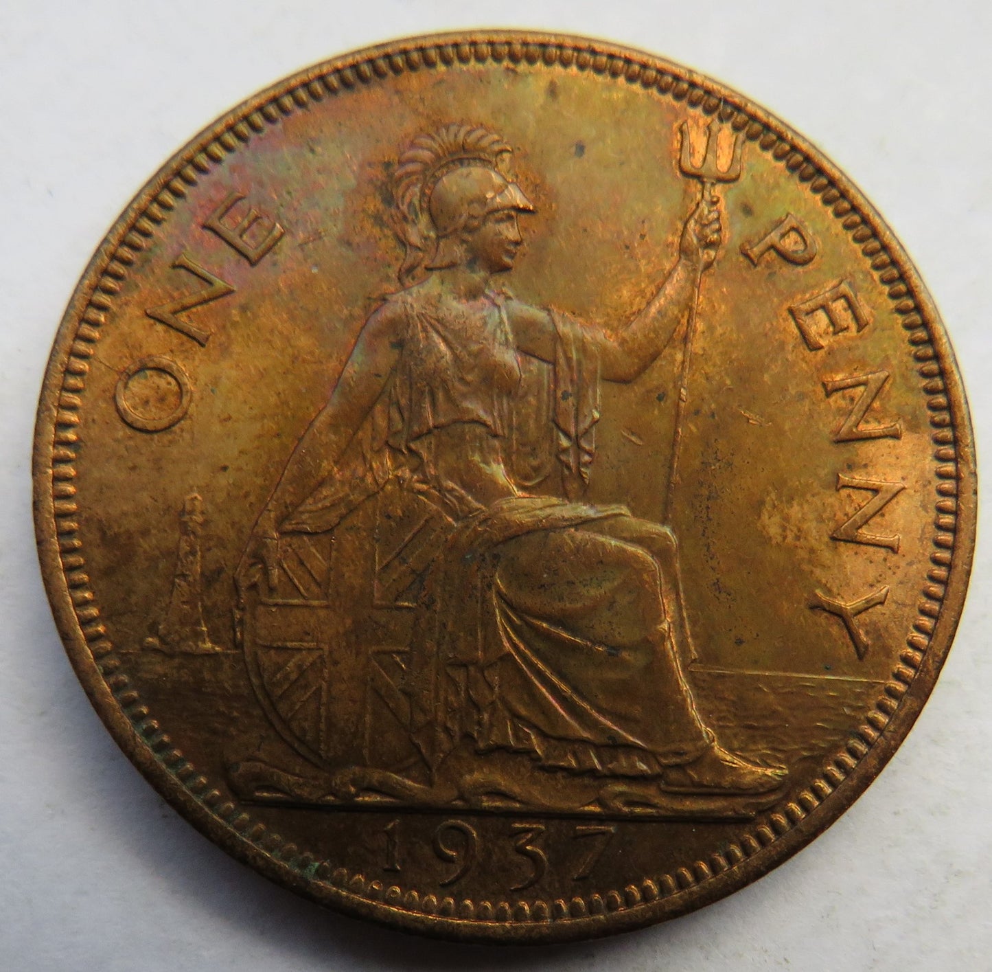 1937 King George VI One Penny Coin In Higher Grade