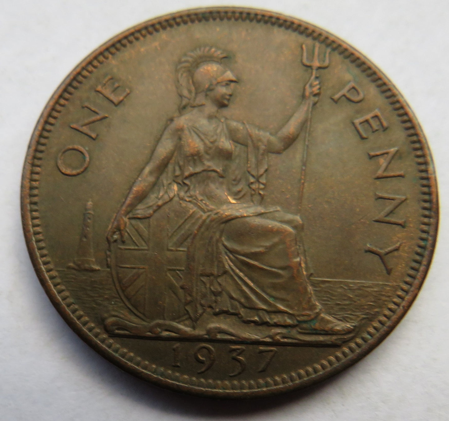 1937 King George VI One Penny Coin In Higher Grade
