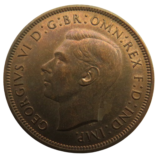 1937 King George VI One Penny Coin In Higher Grade