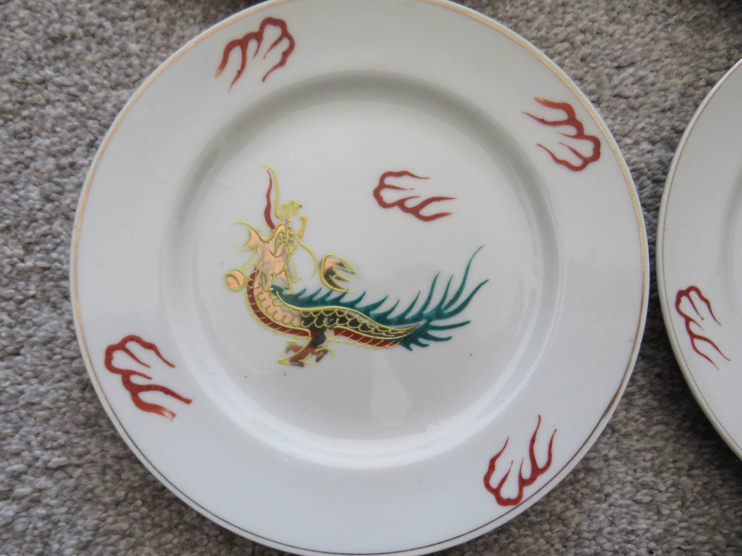 Vintage Japanese Porcelain 24 piece Tea Set "Lucky" Golden Dragon Design