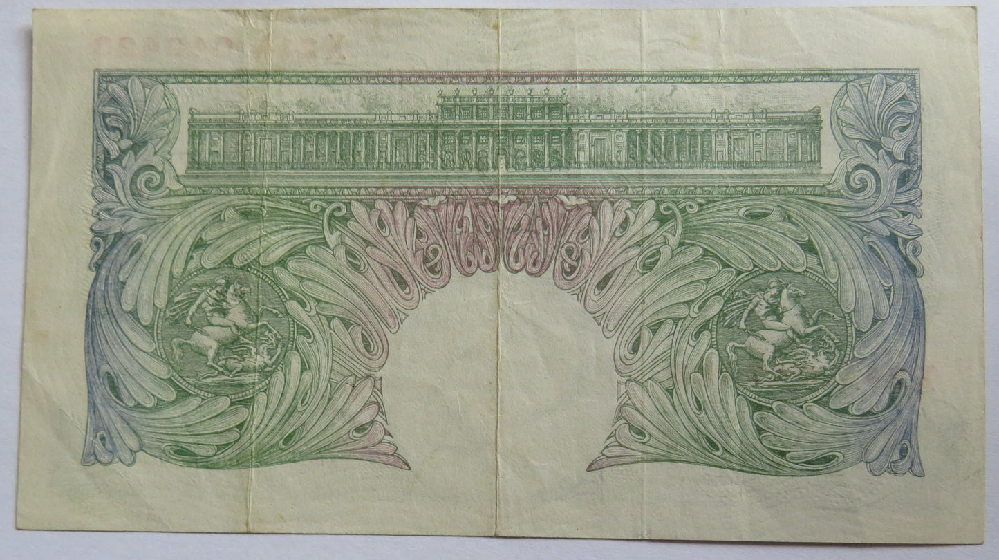 C.1948 Bank of England £1 One Pound Banknote K.O. Peppiatt X24A