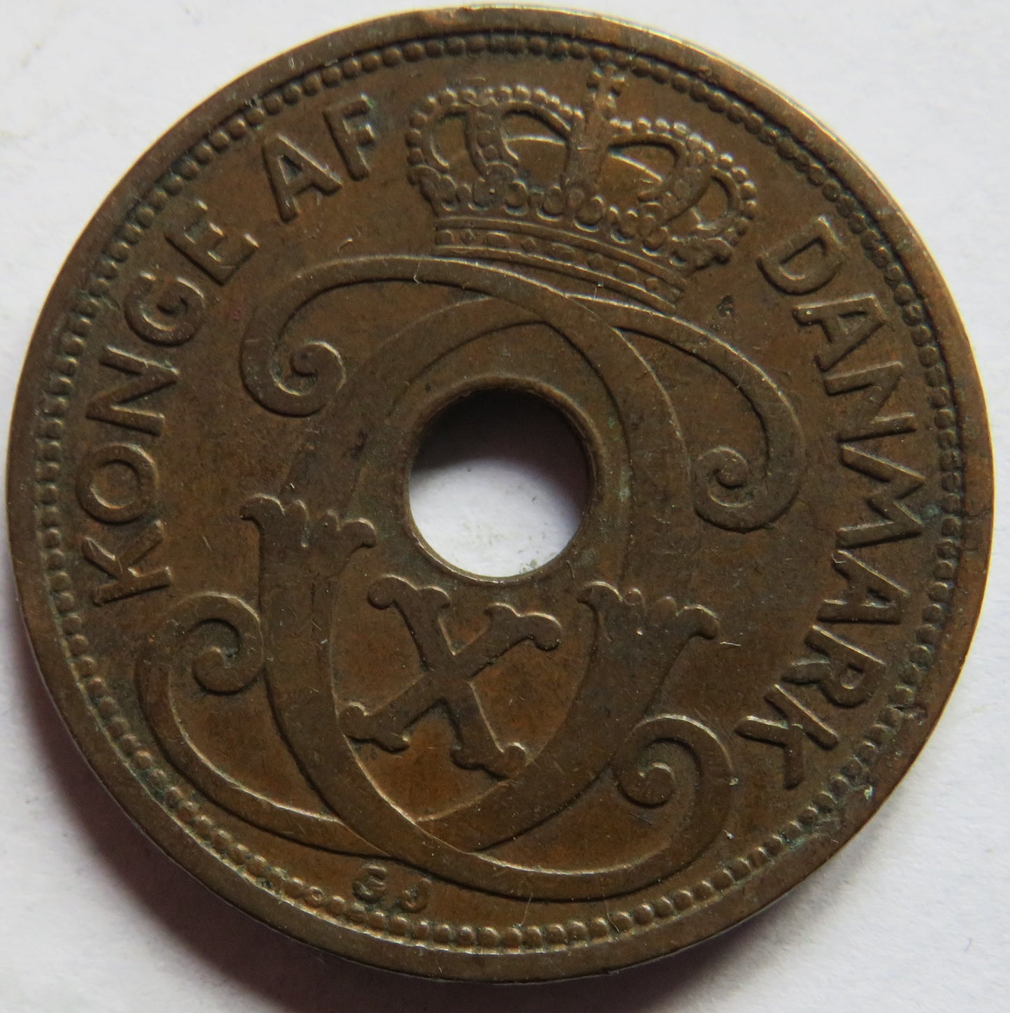 1929 Denmark 5 Ore Coin