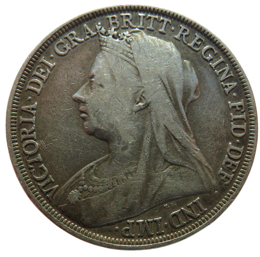 1894 LVIII Queen Victoria Silver Crown Coin - Great Britain