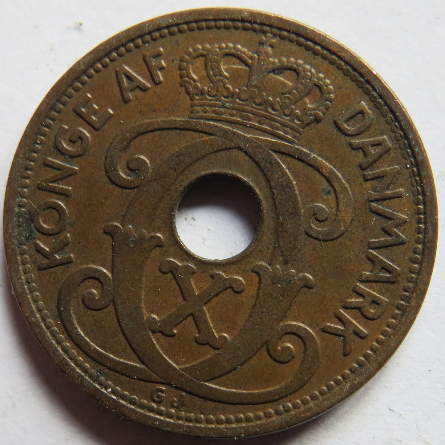 1928 Denmark 5 Ore Coin
