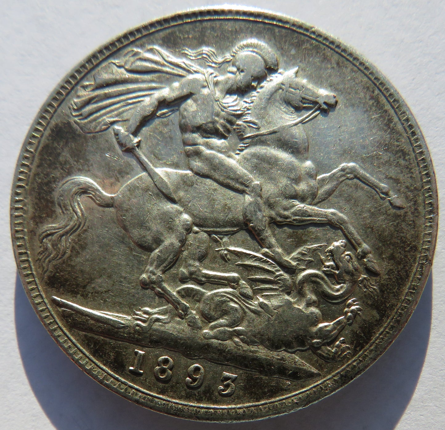 1893 LVI Queen Victoria Silver Crown Coin In Better Grade - Great Britain