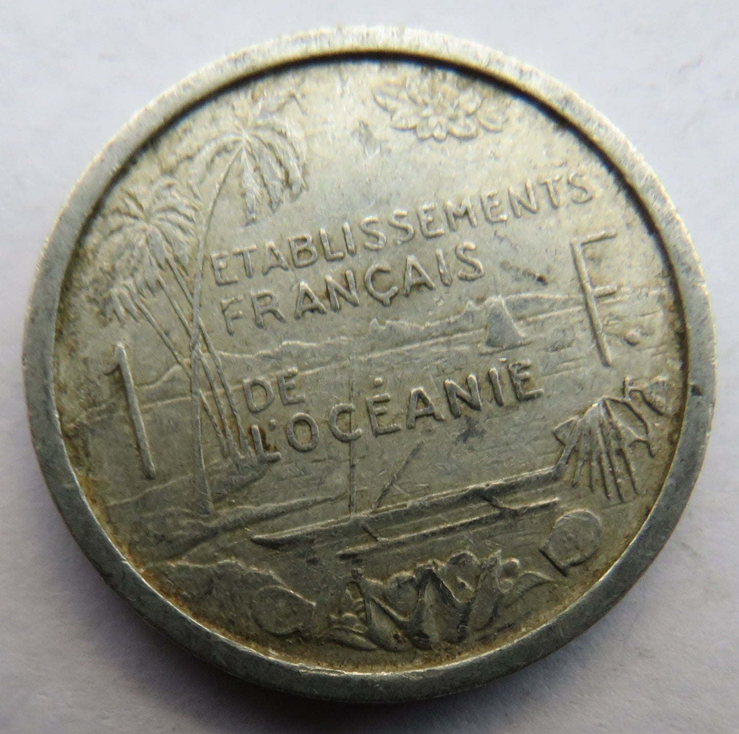 1949 French Oceania One Franc Coin