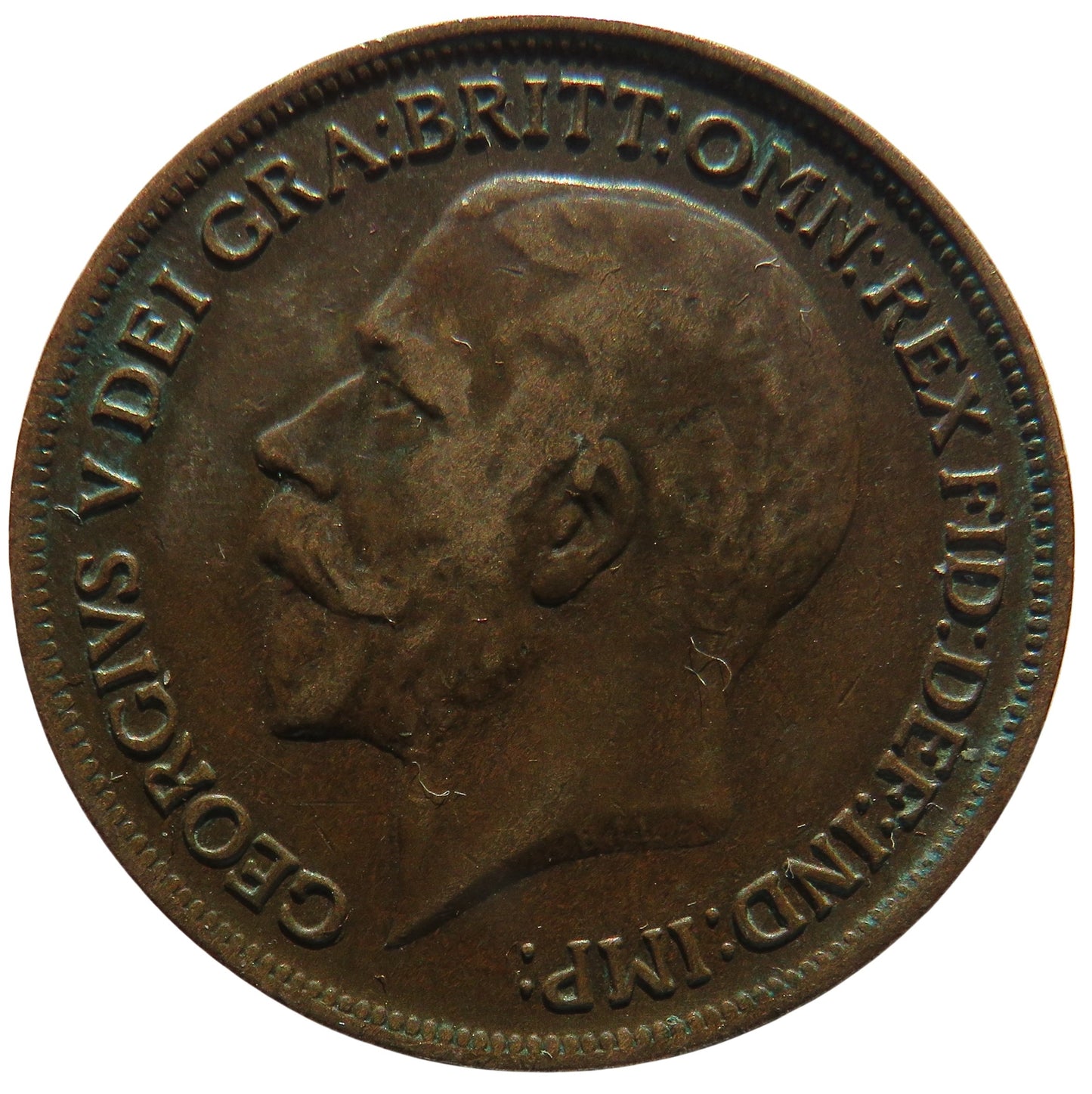 1917 King George V One Penny Coin - Great Britain