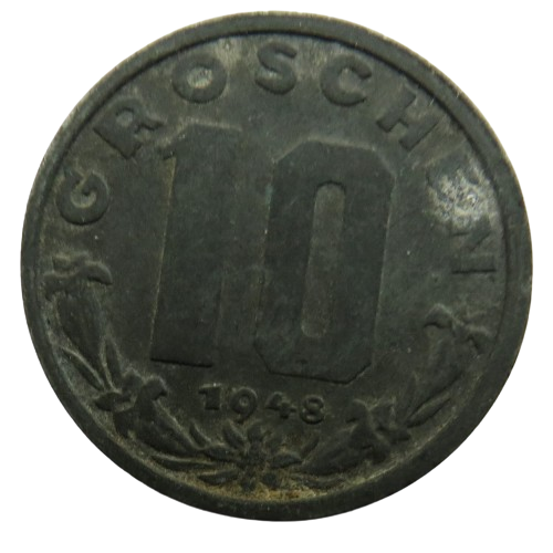 1948 Austria 10 Groschen Coin