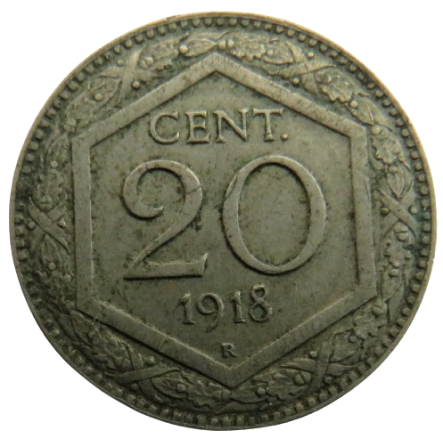 1918 Italy 20 Centesimi Coin