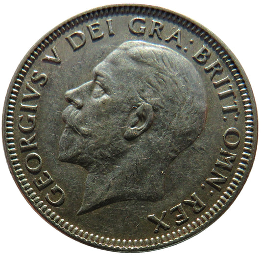 1933 King George V Silver Shilling Coin - Great Britain
