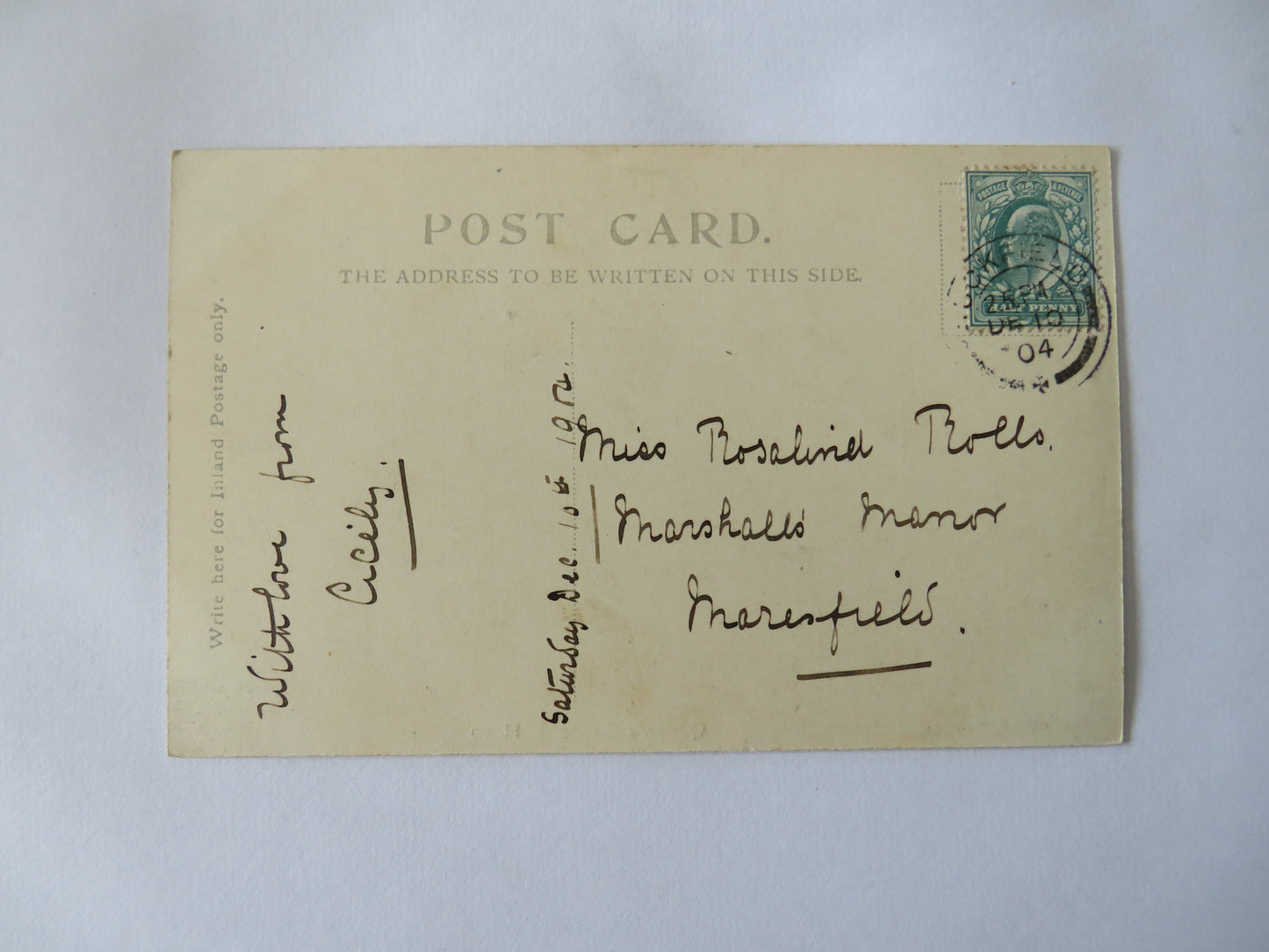Vintage Postcard of The Queen's Gardens, Hove, 1904