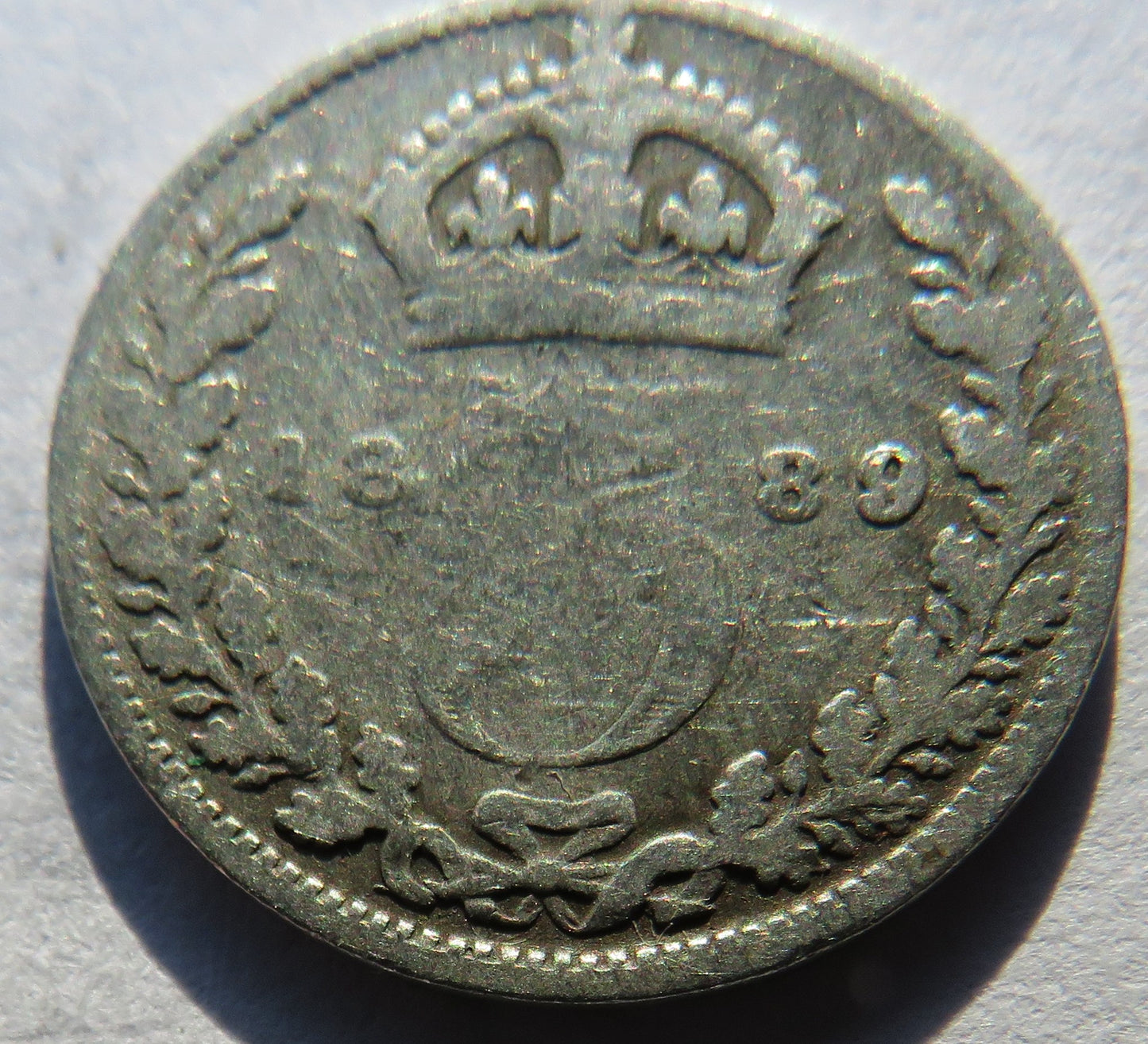 1889 Queen Victoria Jubilee Head Silver Threepence Coin - Great Britain