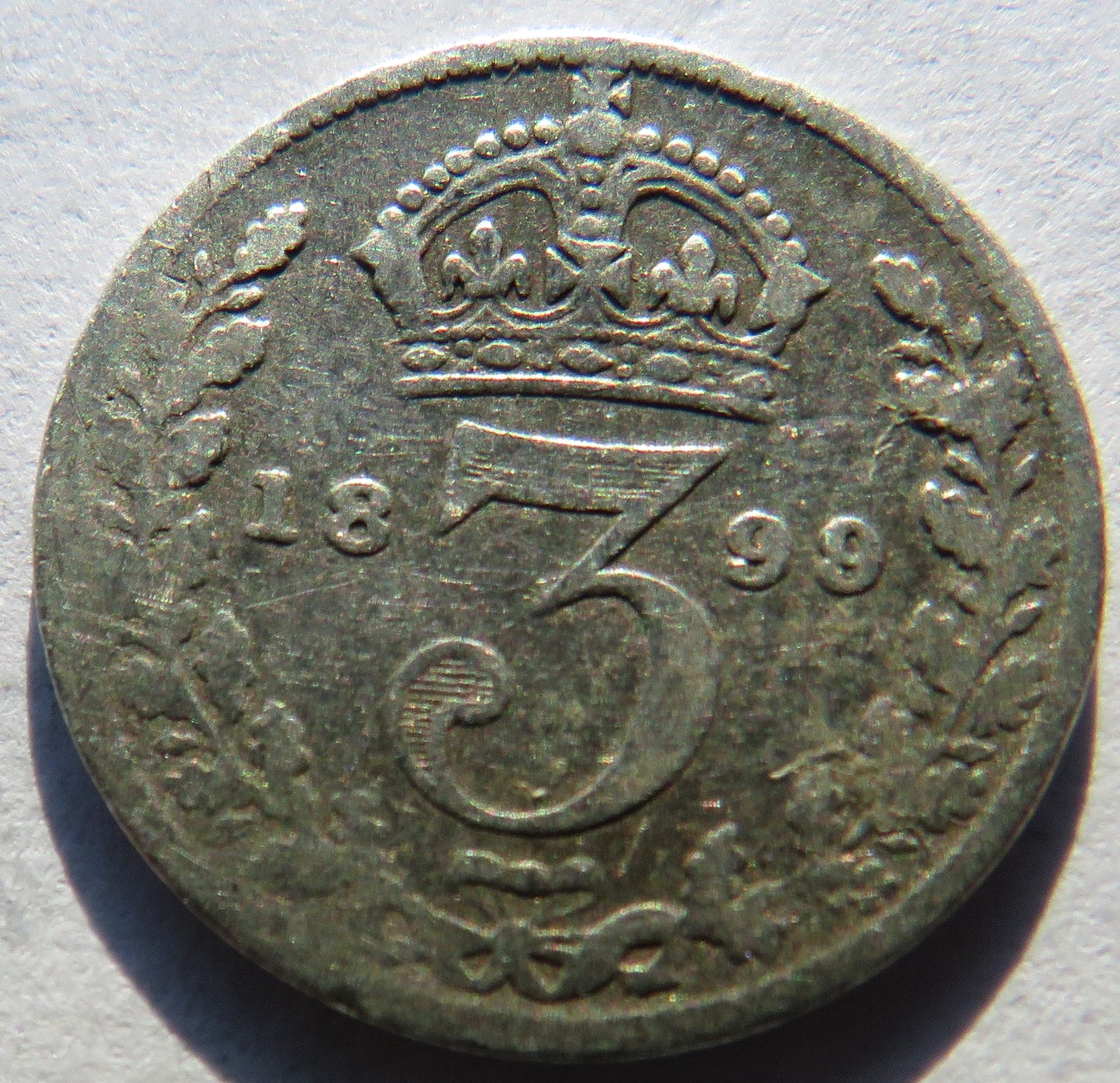 1899 Queen Victoria Silver Threepence Coin - Great Britain