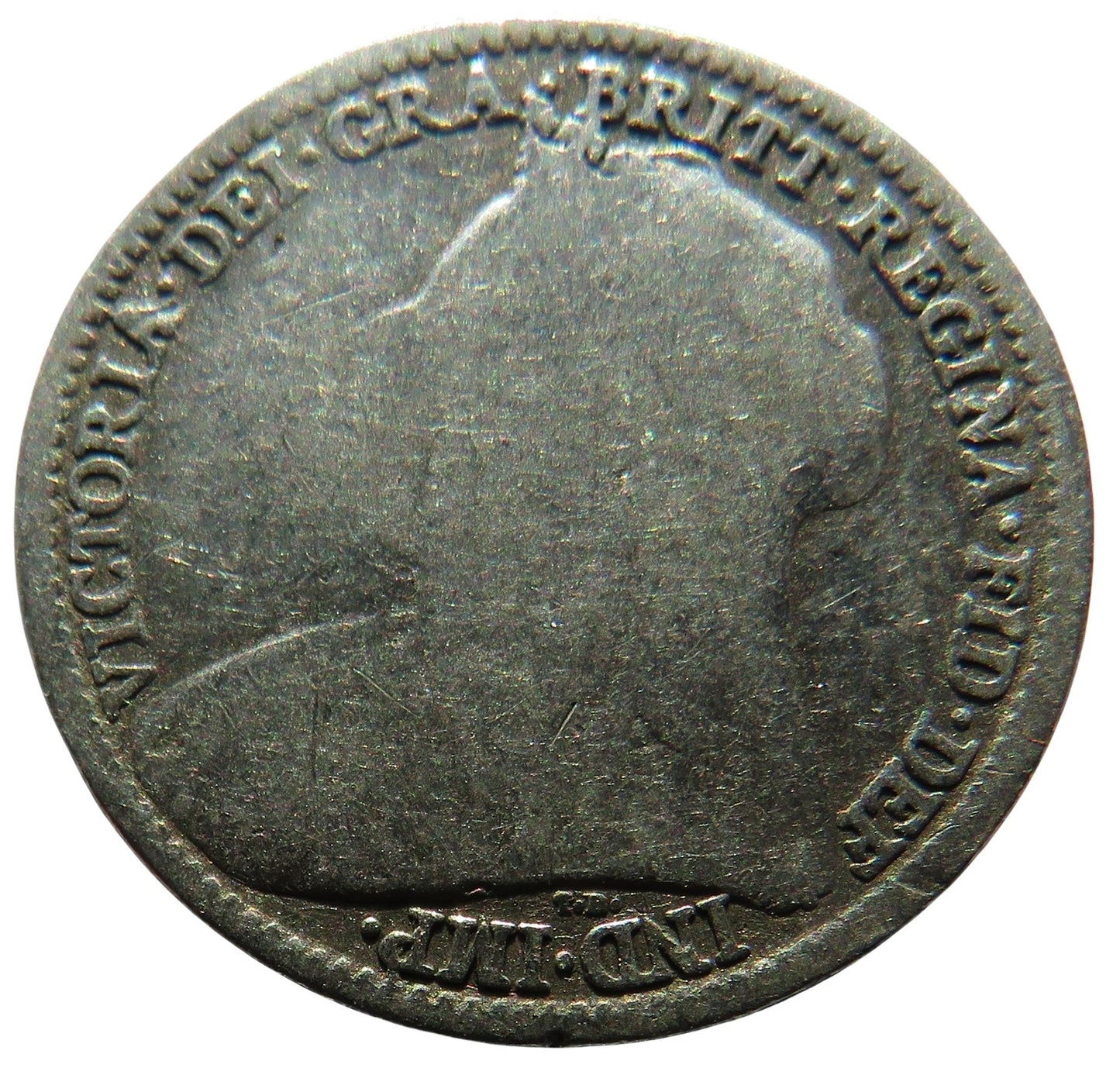 1897 Queen Victoria Silver Threepence Coin - Great Britain