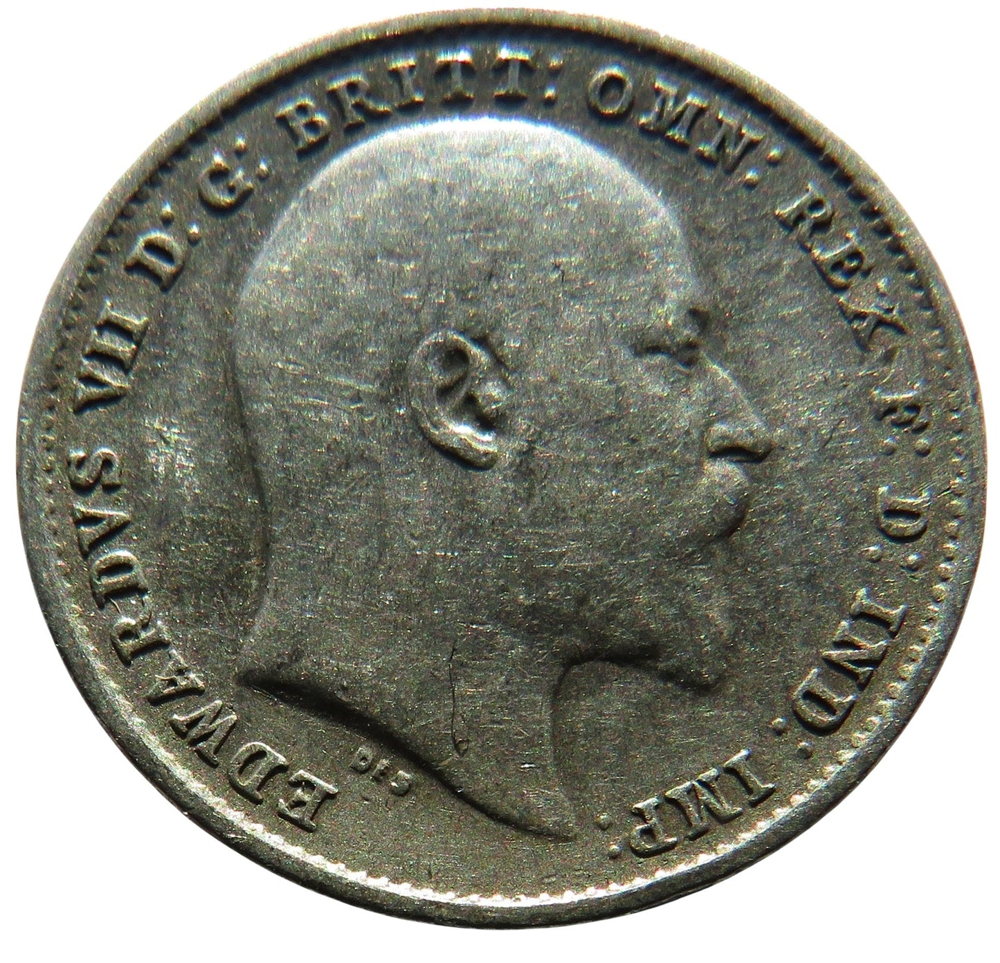1902 King Edward VII Silver Threepence Coin - Great Britain.