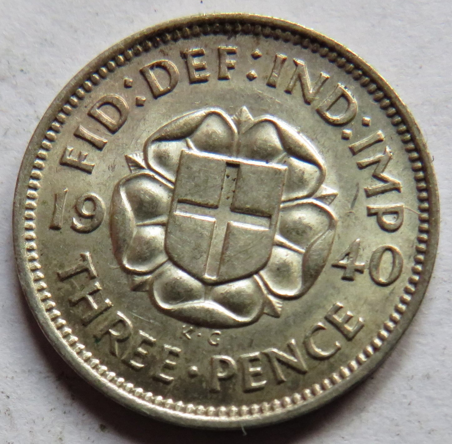 1940 King George VI Silver Threepence Coin In High Grade