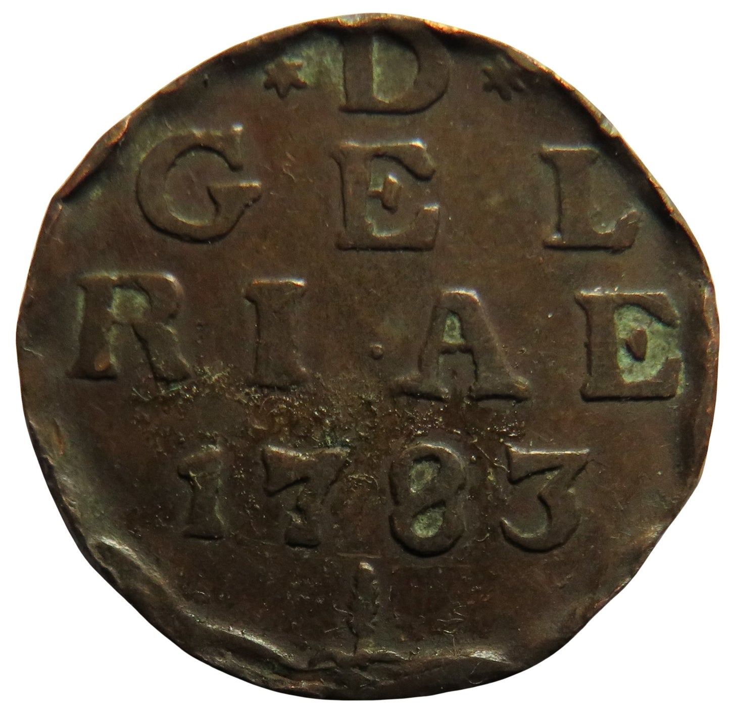 1783 Dutch Province of Gelderland One Duit Coin