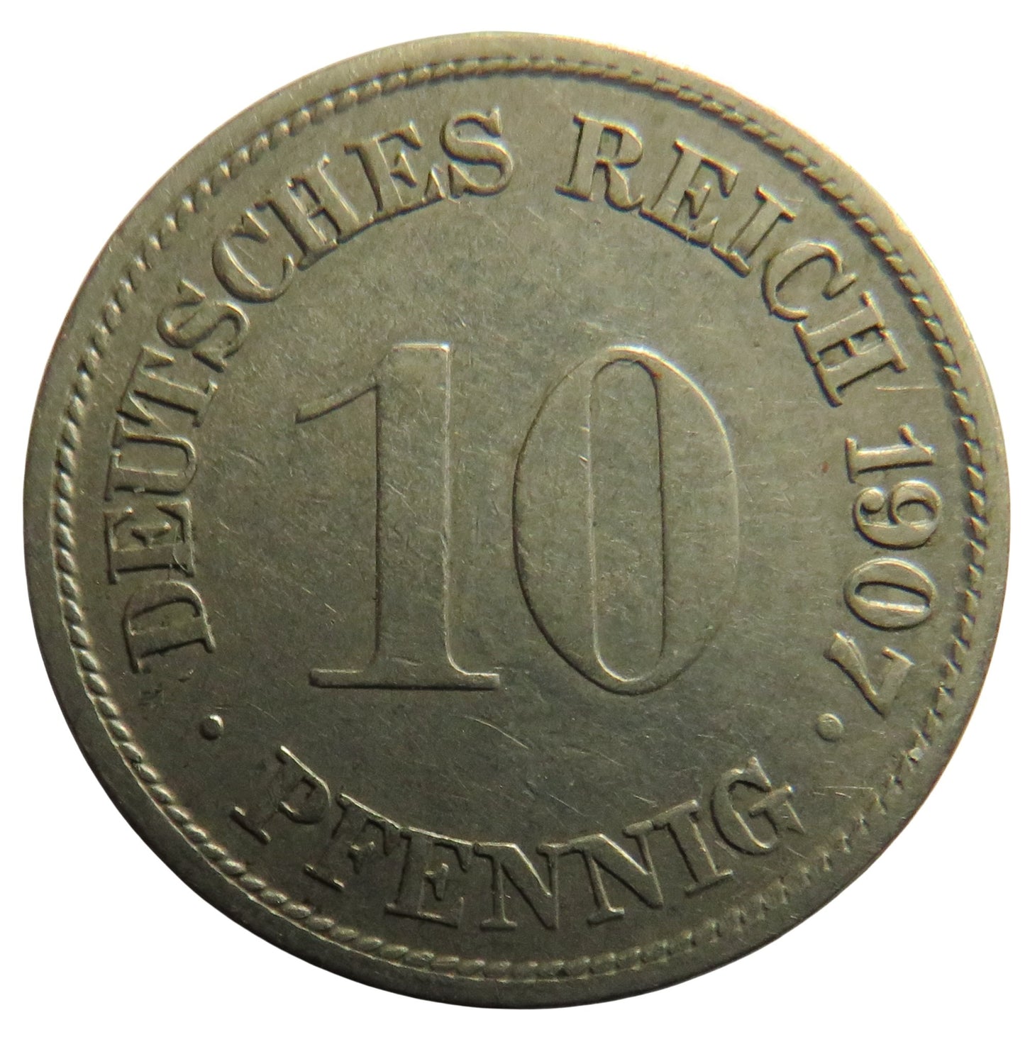 1907-G Germany 10 Pfennig Coin